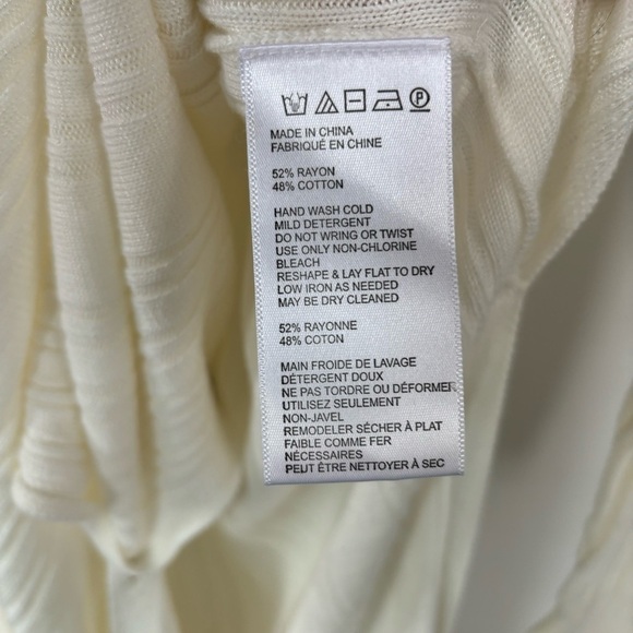 Free People Skinny Mini Ribbed Cream Duster Cardigan Sweater Size S - Picture 9 of 9